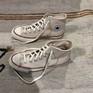 Cream high top chuck Taylor converse (thicker converse) size 7.5 women’s